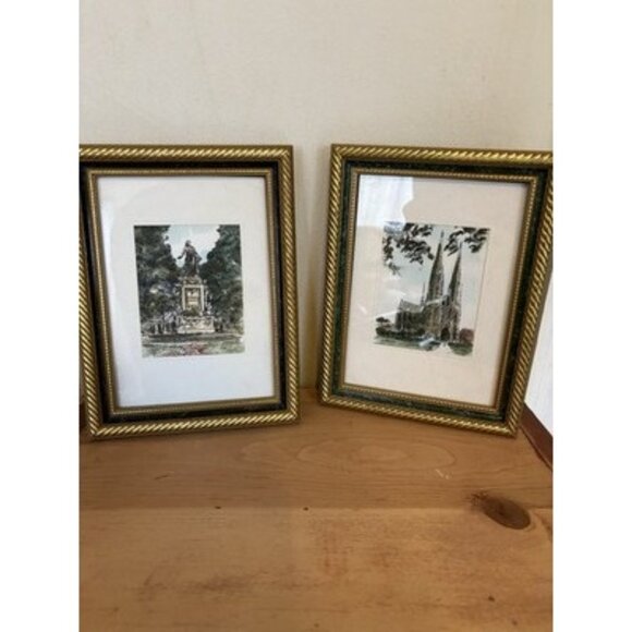 2 Vienna Austria Landmark Frame Prints Votivkitche And Mozart Monument 5x7's - Picture 1 of 11